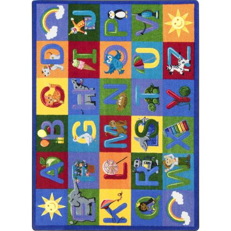 Kid Essentials Learning Letter Sounds-Multi Machine Tufted Area Rugs By Joy Carpets