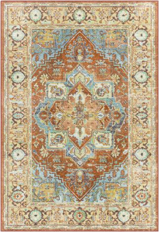 Leicester LEC-2307 Multi Color Machine Woven Traditional Area Rugs By Surya
