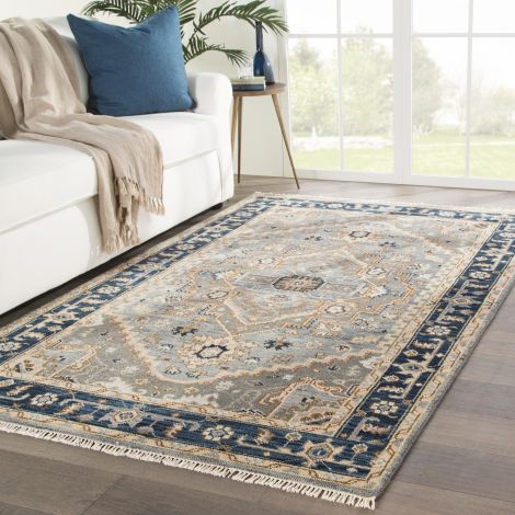Jaipur Living Andrews Hand-Knotted Medallion Gray Brown Area Rugs 