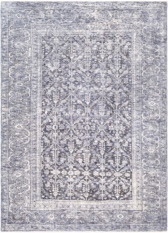 Lincoln LIC-2300 Navy, Denim Machine Woven Traditional Area Rugs By Surya
