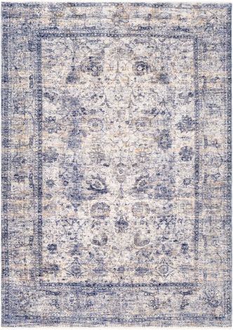 Lincoln LIC-2302 Navy, Denim Machine Woven Traditional Area Rugs By Surya