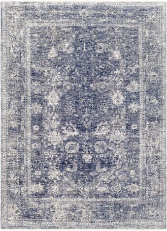 Lincoln LIC-2303 Navy, Denim Machine Woven Traditional Area Rugs By Surya