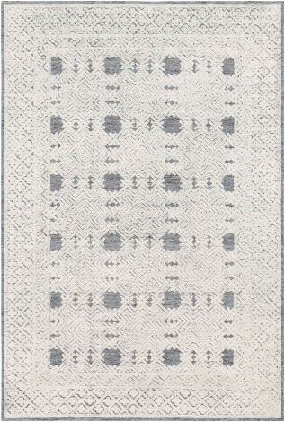 Louvre LOU-2302 Denim, Cream Hand Tufted Traditional Area Rugs By Surya