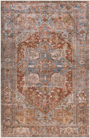 Lavable LVB-2304 Peach, Burnt Orange Machine Woven Traditional Area Rugs By Surya