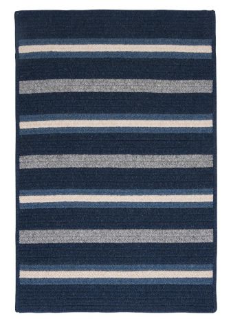 Salisbury LY29 Navy Casual, Wool Braided Area Rug by Colonial Mills