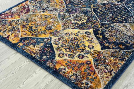 Manhattan Anses Moroccan Navy / Orange Area Rugs By Amer.