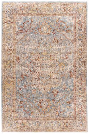 Mirabel MBE-2310 Teal, Aqua Machine Woven Traditional Area Rugs By Surya