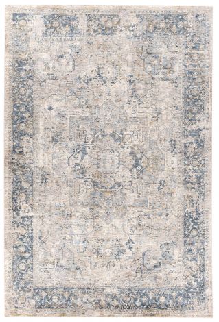Mirabel MBE-2312 Teal, Aqua Machine Woven Traditional Area Rugs By Surya