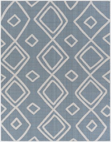 Montego bay MBY-2306 Sky Blue, Cream Machine Woven Global Area Rugs By Surya