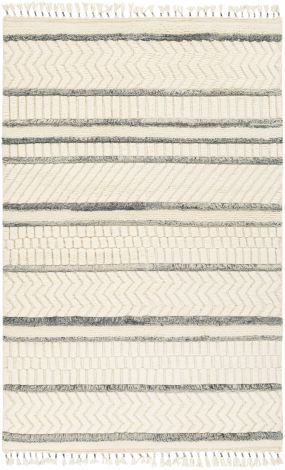 Meknes MEK-1001 Cream, Charcoal Hand Knotted Global Area Rugs By Surya