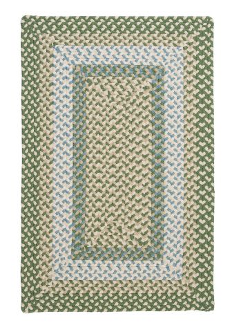 Montego MG19 Lily Pad Green Rustic Farmhouse, Indoor - Outdoor Braided Area Rug by Colonial Mills