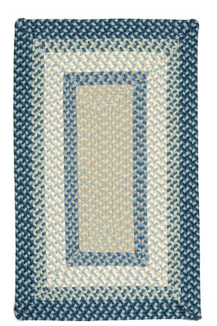 Montego MG59 Blue Burst Rustic Farmhouse, Indoor - Outdoor Braided Area Rug by Colonial Mills