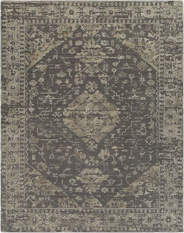 Makalu MKL-2308 Medium Gray, Charcoal Hand Loomed Traditional Area Rugs By Surya