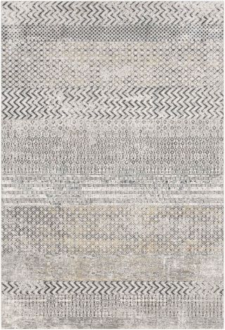 Milano MLN-2308 Light Gray, Charcoal Machine Woven Global Area Rugs By Surya