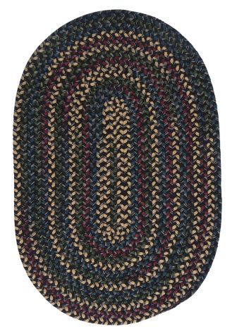 Midnight MN47 Carbon Rustic Farmhouse, Wool Braided Area Rug by Colonial Mills