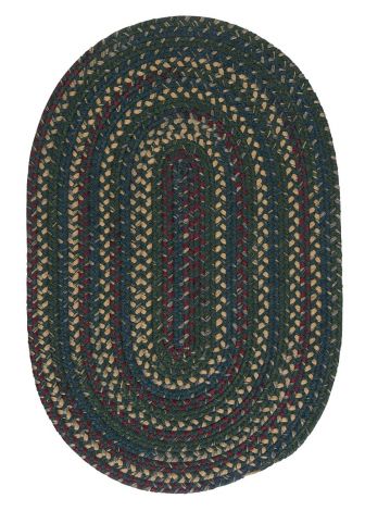 Midnight MN77 Deep Forest Rustic Farmhouse, Wool Braided Area Rug by Colonial Mills