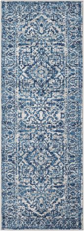 Monte Carlo MNC-2302 Sky Blue, Light Gray Machine Woven Traditional Area Rugs By Surya