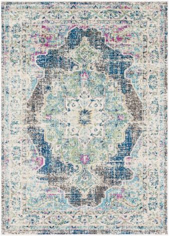 Morocco MRC-2304 Navy, Teal Machine Woven Traditional Area Rugs By Surya