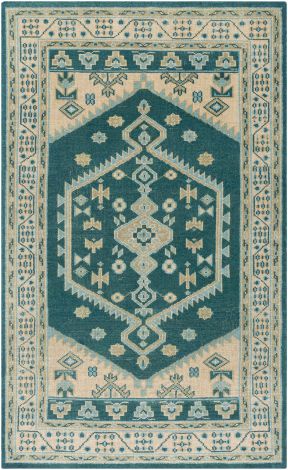Milas MSL-2301 Emerald, Beige Hand Knotted Traditional Area Rugs By Surya