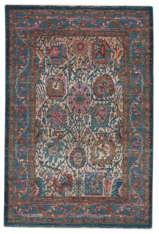 Vibe By Jaipur Living Romilly Oriental Teal Rust Area Rugs 