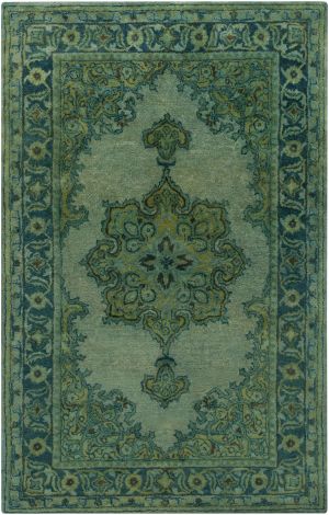 Mykonos MYK-5009 Olive, Teal Hand Tufted Traditional Area Rugs By Surya