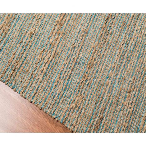 Naturals Sinclair Blue Organic Jute / Cotton Flatweave Area Rugs By Amer.