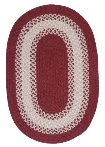 North Ridge NG79 Berry Rustic Farmhouse, Wool Braided Area Rug by Colonial Mills