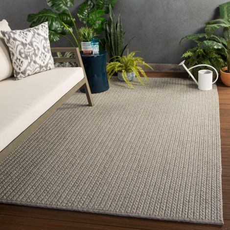 Jaipur Living Iver Indoor Outdoor Solid Gray Area Rugs 