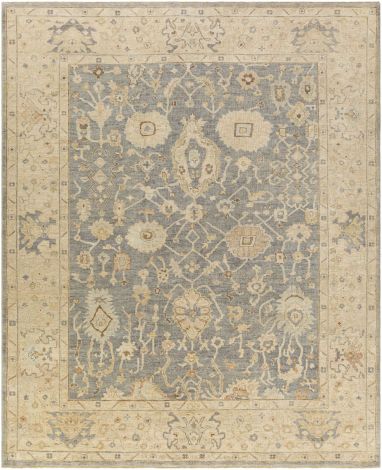 Normandy NOY-8007 Teal, Medium Gray Hand Knotted Traditional Area Rugs By Surya