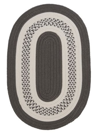 Crescent NT11 Gray Rustic Farmhouse, Indoor - Outdoor Braided Area Rug by Colonial Mills