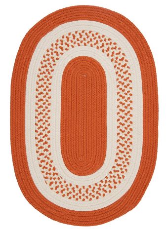 Crescent NT21 Orange Rustic Farmhouse, Indoor - Outdoor Braided Area Rug by Colonial Mills