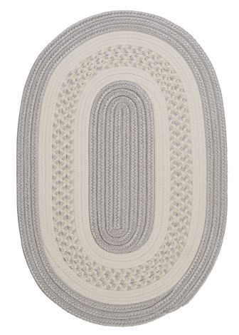 Crescent NT31 Silver Rustic Farmhouse, Indoor - Outdoor Braided Area Rug by Colonial Mills