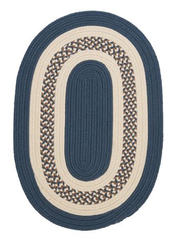 Crescent NT51 Lake Blue Rustic Farmhouse, Indoor - Outdoor Braided Area Rug by Colonial Mills