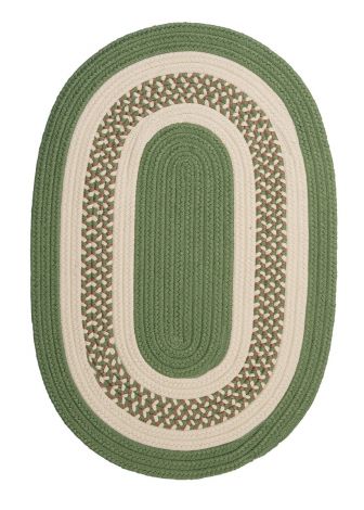 Crescent NT61 Moss Green Rustic Farmhouse, Indoor - Outdoor Braided Area Rug by Colonial Mills