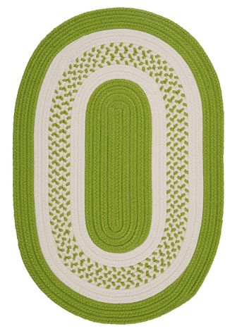 Crescent NT62 Bright Green Rustic Farmhouse, Indoor - Outdoor Braided Area Rug by Colonial Mills
