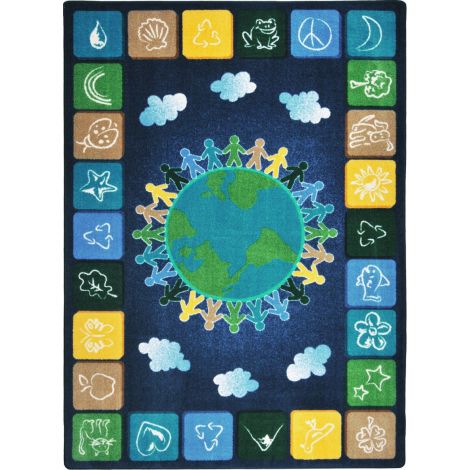 Kid Essentials One World-Neutrals Machine Tufted Area Rugs By Joy Carpets