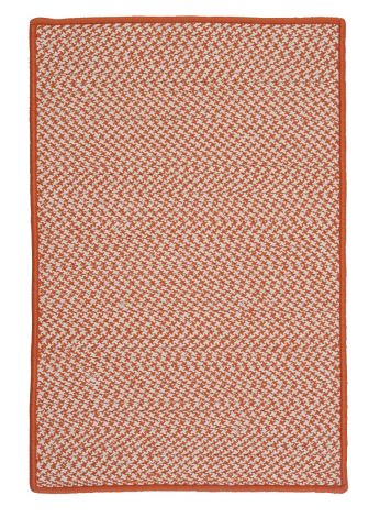 Outdoor Houndstooth Tweed OT19 Orange Rustic Farmhouse, Indoor - Outdoor Braided Area Rug by Colonial Mills