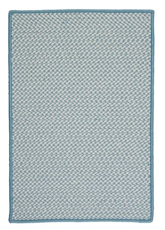 Outdoor Houndstooth Tweed OT56 Sea Blue Rustic Farmhouse, Indoor - Outdoor Braided Area Rug by Colonial Mills