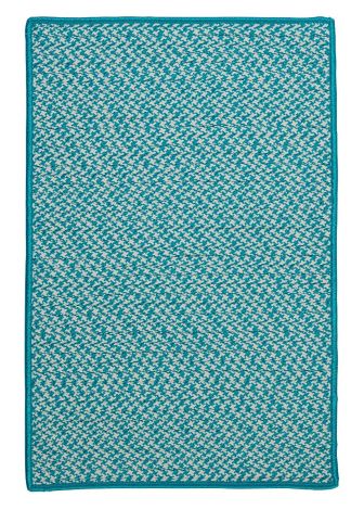 Outdoor Houndstooth Tweed OT57 Turquoise Rustic Farmhouse, Indoor - Outdoor Braided Area Rug by Colonial Mills