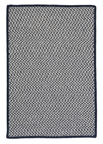 Outdoor Houndstooth Tweed OT59 Navy Rustic Farmhouse, Indoor - Outdoor Braided Area Rug by Colonial Mills