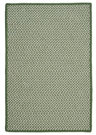 Outdoor Houndstooth Tweed OT68 Leaf Green Rustic Farmhouse, Indoor - Outdoor Braided Area Rug by Colonial Mills