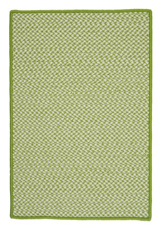 Outdoor Houndstooth Tweed OT69 Lime Rustic Farmhouse, Indoor - Outdoor Braided Area Rug by Colonial Mills