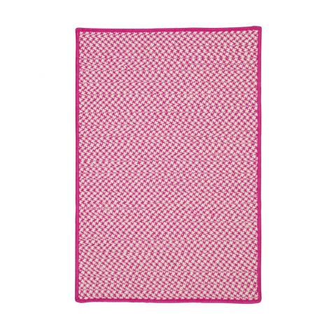 Outdoor Houndstooth Tweed OT78 Magenta Rustic Farmhouse, Indoor - Outdoor Braided Area Rug by Colonial Mills