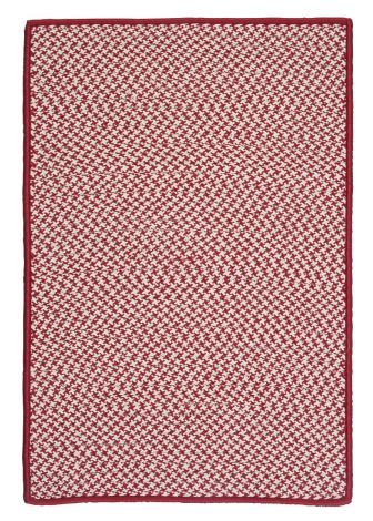 Outdoor Houndstooth Tweed OT79 Sangria Rustic Farmhouse, Indoor - Outdoor Braided Area Rug by Colonial Mills