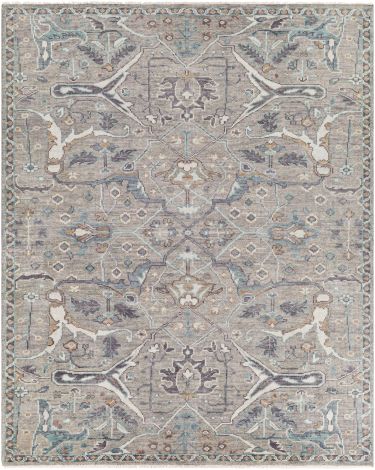 Palais PAL-2300 Medium Gray, Charcoal Hand Knotted Traditional Area Rugs By Surya