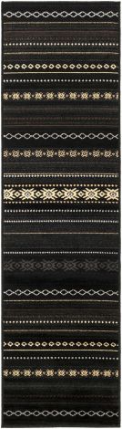 Paramount PAR-1047 Black, Charcoal Machine Woven Rustic Area Rugs By Surya