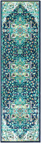 Paramount PAR-1107 Teal, Dark Blue Machine Woven Traditional Area Rugs By Surya