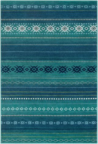 Paramount PAR-1119 Teal, Dark Blue Machine Woven Rustic Area Rugs By Surya