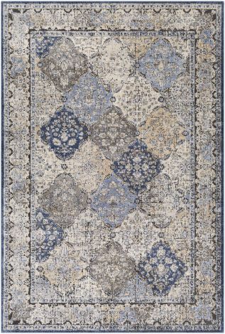 Porto POO-2302 White, Light Gray Machine Woven Traditional Area Rugs By Surya