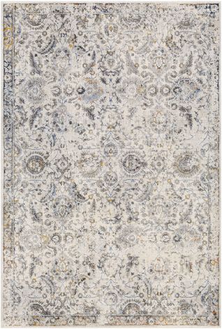 Porto POO-2303 White, Light Gray Machine Woven Traditional Area Rugs By Surya